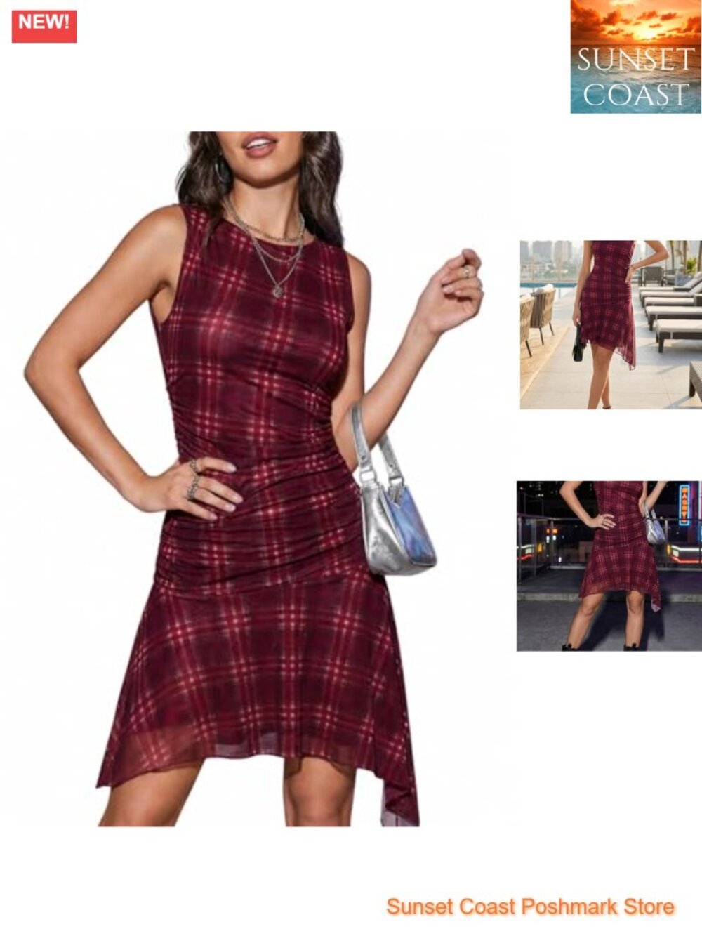 Sleeveless Wrap Mini Dress with Ruched Waist